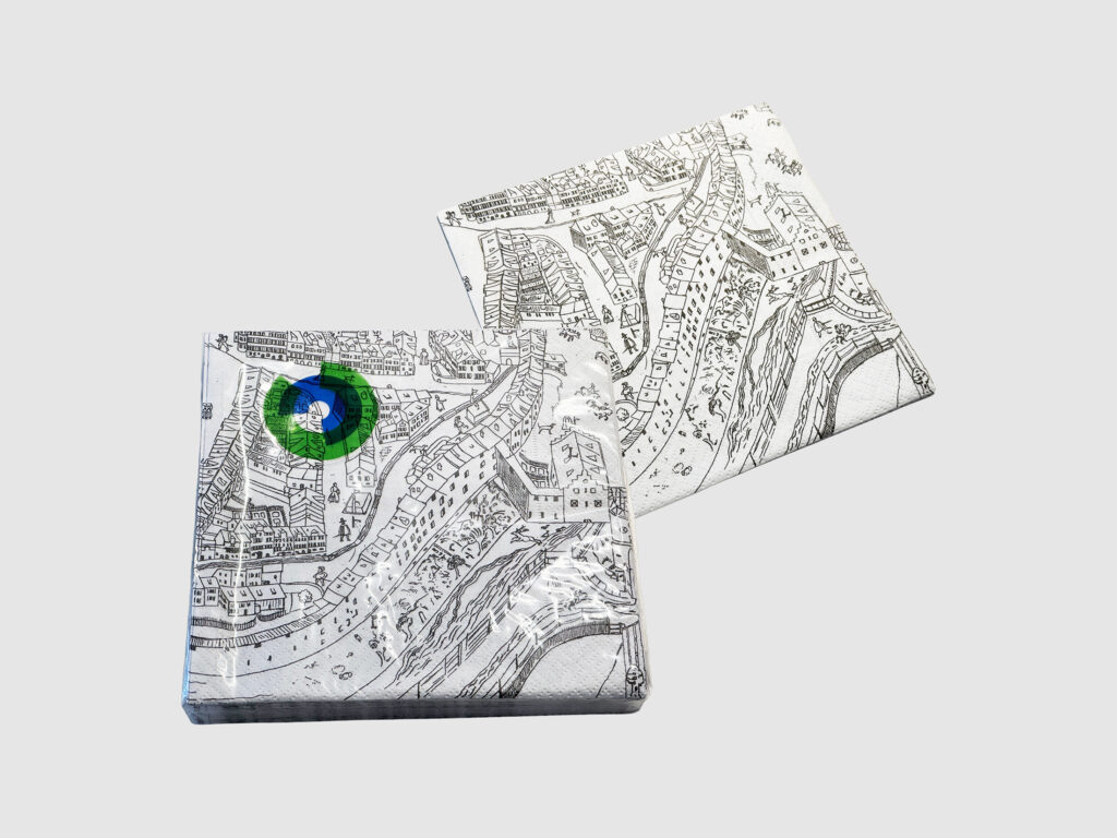 Servietten mit historischem Stadtplan